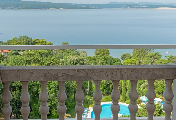 Double Room with Balcony and Sea View at Kvarner Palace Double room with sea view at the beach hotel, Crikvenica