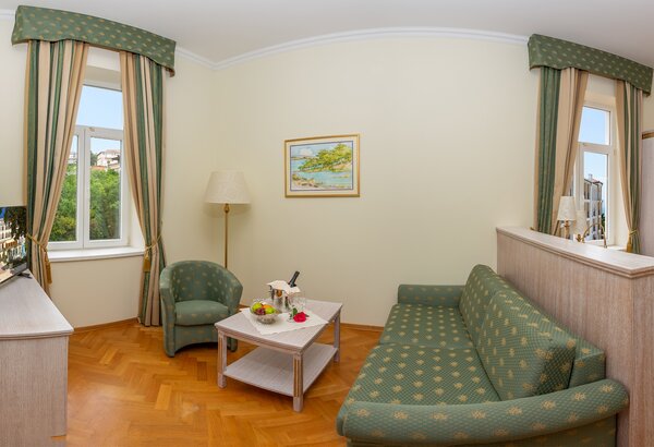 Land-side family room at Kvarner Palace Beautiful rooms at the family hotel in Crikvenica